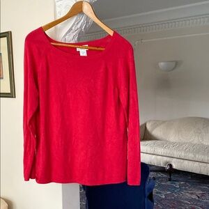 Talbots Elegant Rosey Red Womens Sweater Made in USA with Italian Yarn Petite 1X